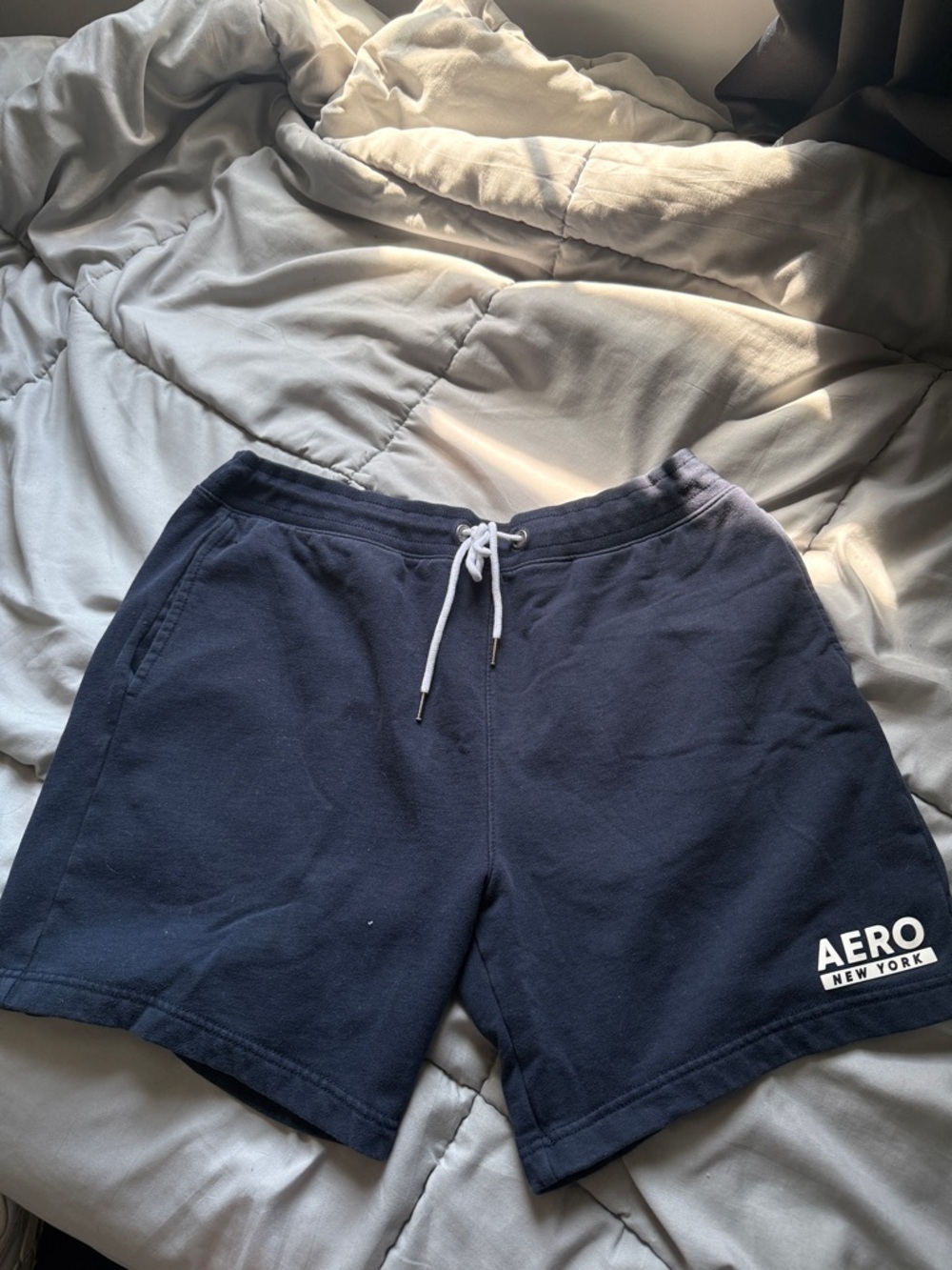 Aeropostale Navy Blue Men's Drawstring Athletic Shorts